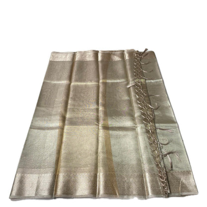 Premium  Golden / Silver  Blend Tissue Saree
