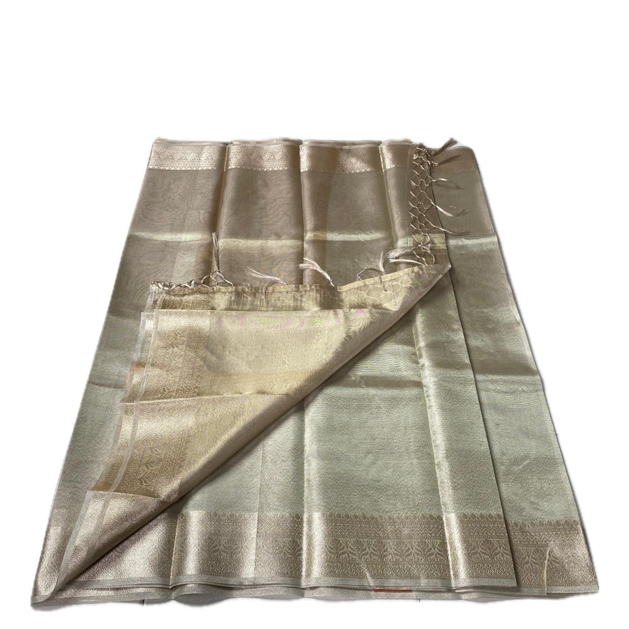Premium  Golden / Silver  Blend Tissue Saree