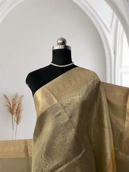 Premium  Golden / Silver  Blend Tissue Saree