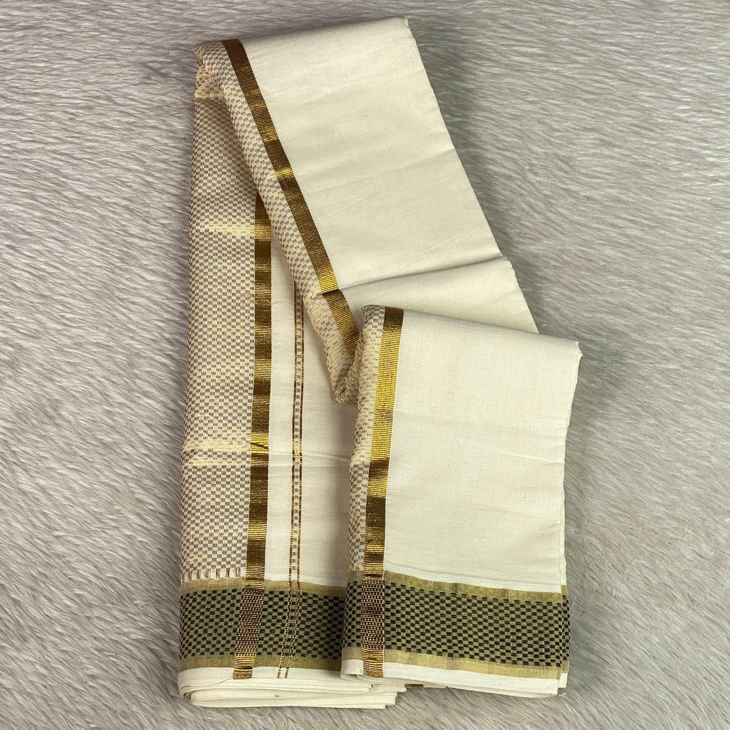 Golden Beige Woven Temple Work Silk Saree