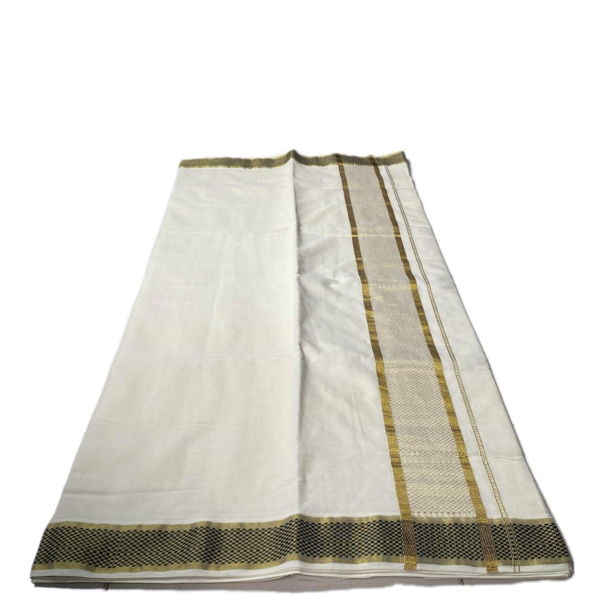 Golden Beige Woven Temple Work Silk Saree