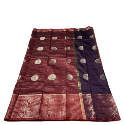Rukmini Semi Silk Saree in Violet & Pink