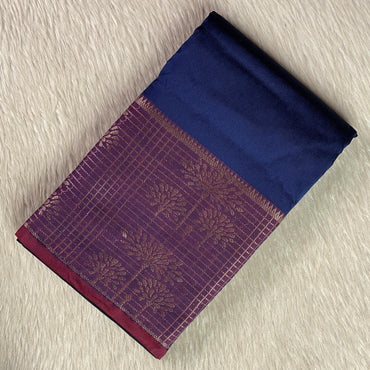 Rukmini Semi Silk Saree in Blue & Maroon