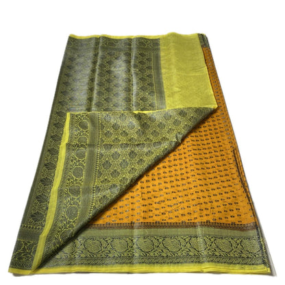 Pure Georgette Banarasi Saree in Mustard Yellow