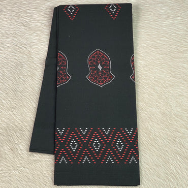 Brown Geometric Prism Border Dhoti Black