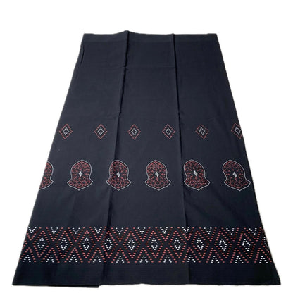Brown Geometric Prism Border Dhoti Black