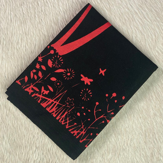 🌴Red Nature Print Malabar Dhoti🌿