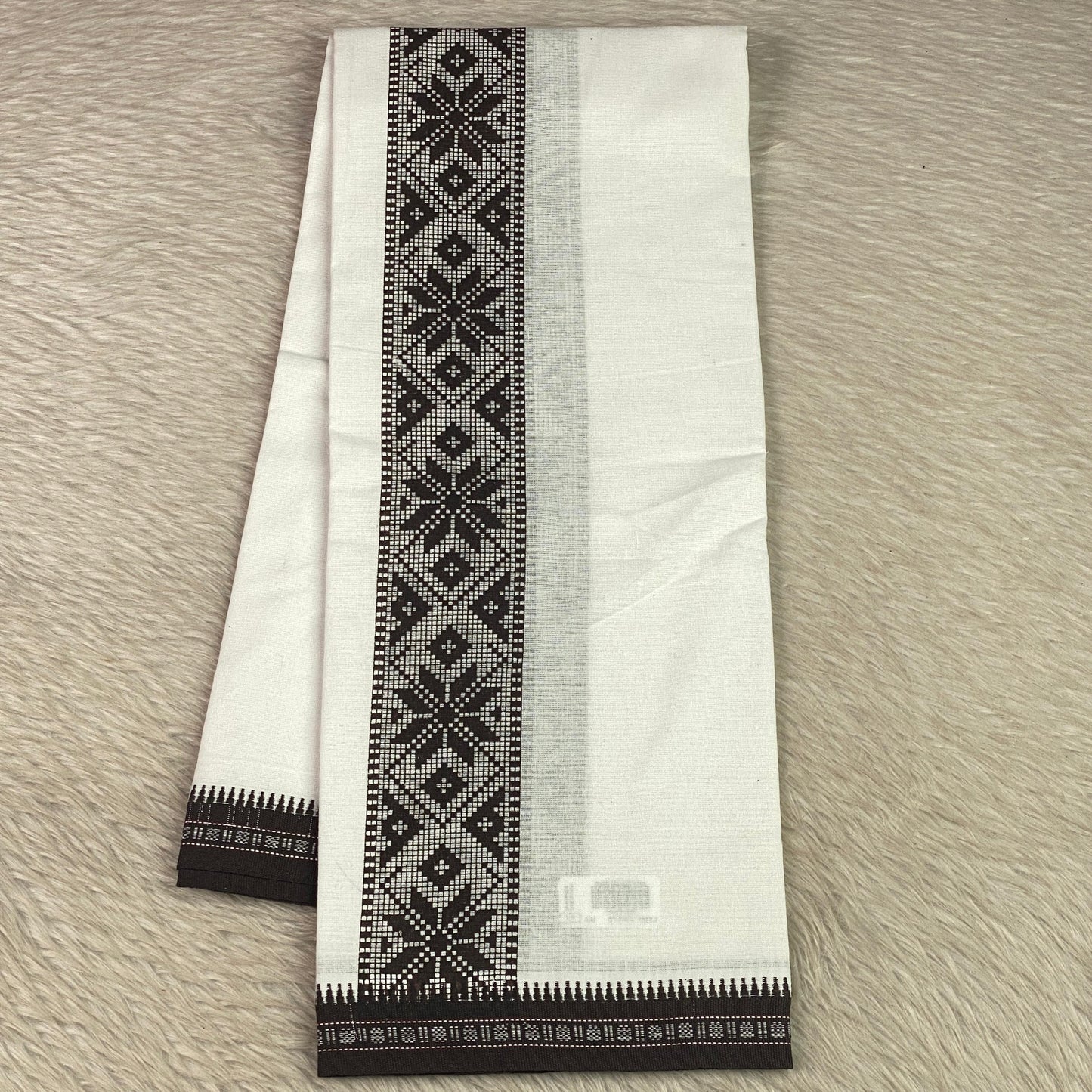 Royal Black Floral Border Kerala Dhoti