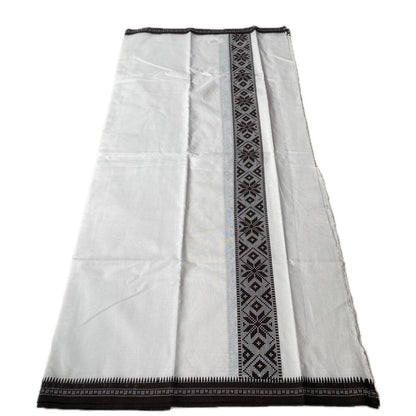 Royal Black Floral Border Kerala Dhoti