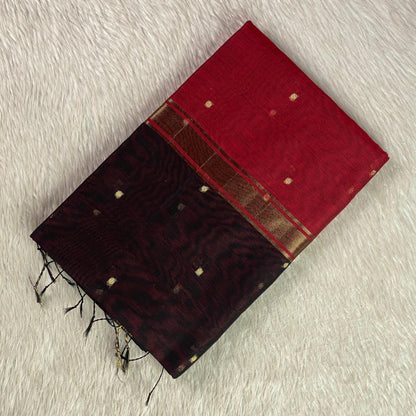 Paru Red Chanderi Cotton Saree