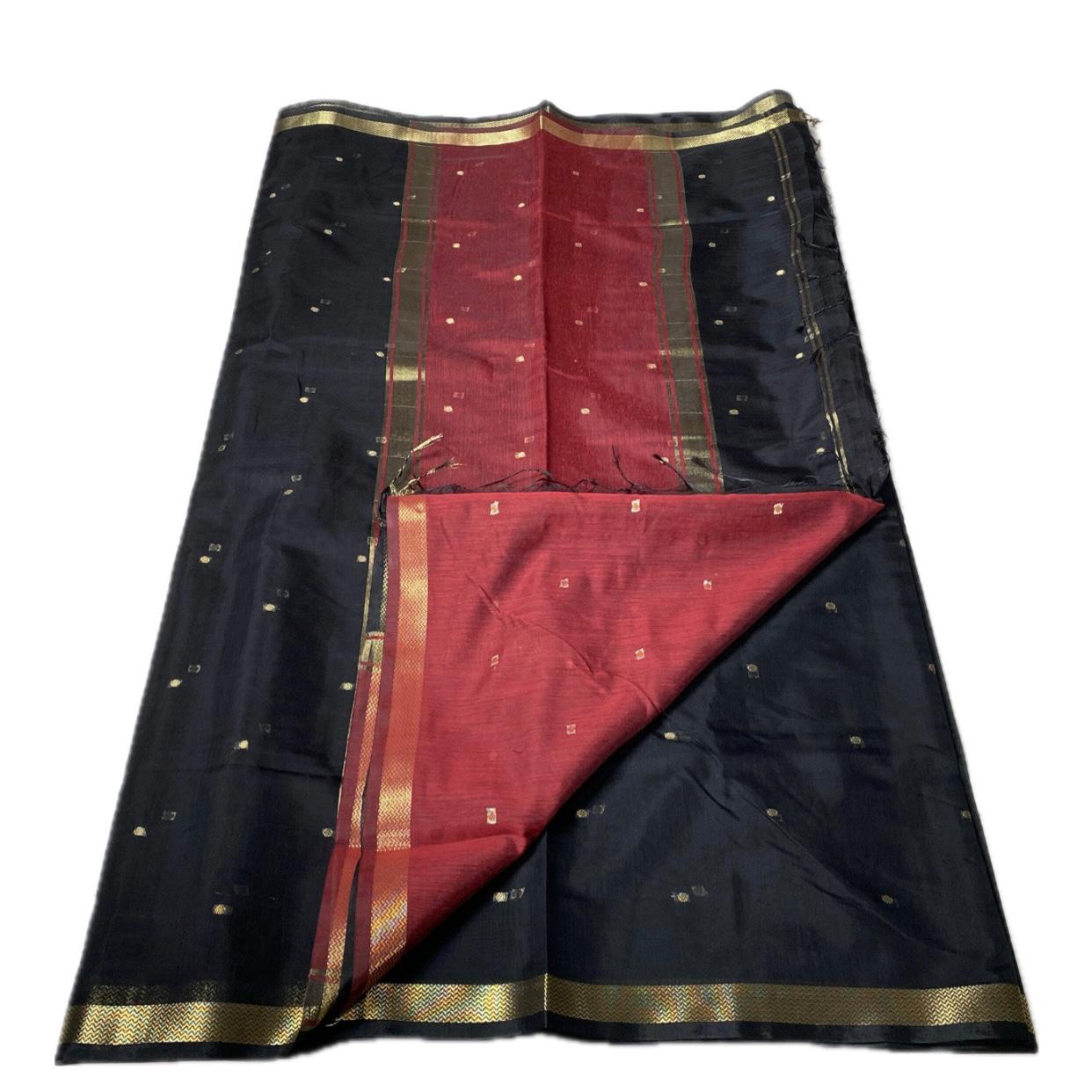 Paru Red Chanderi Cotton Saree