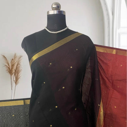 Paru Red Chanderi Cotton Saree