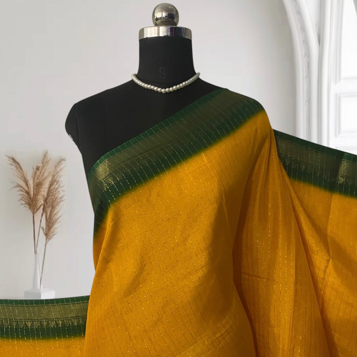 Monalisa Georgette and Light weight Saree Yellow