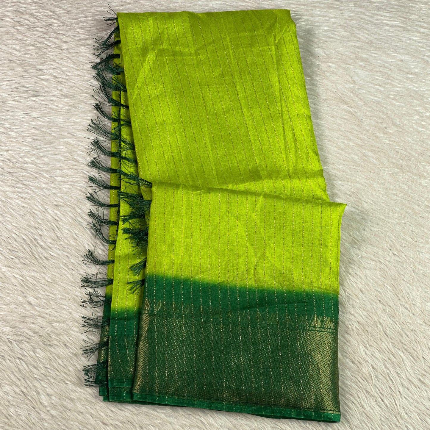 Monalisa Georgette and Light weight Saree Green