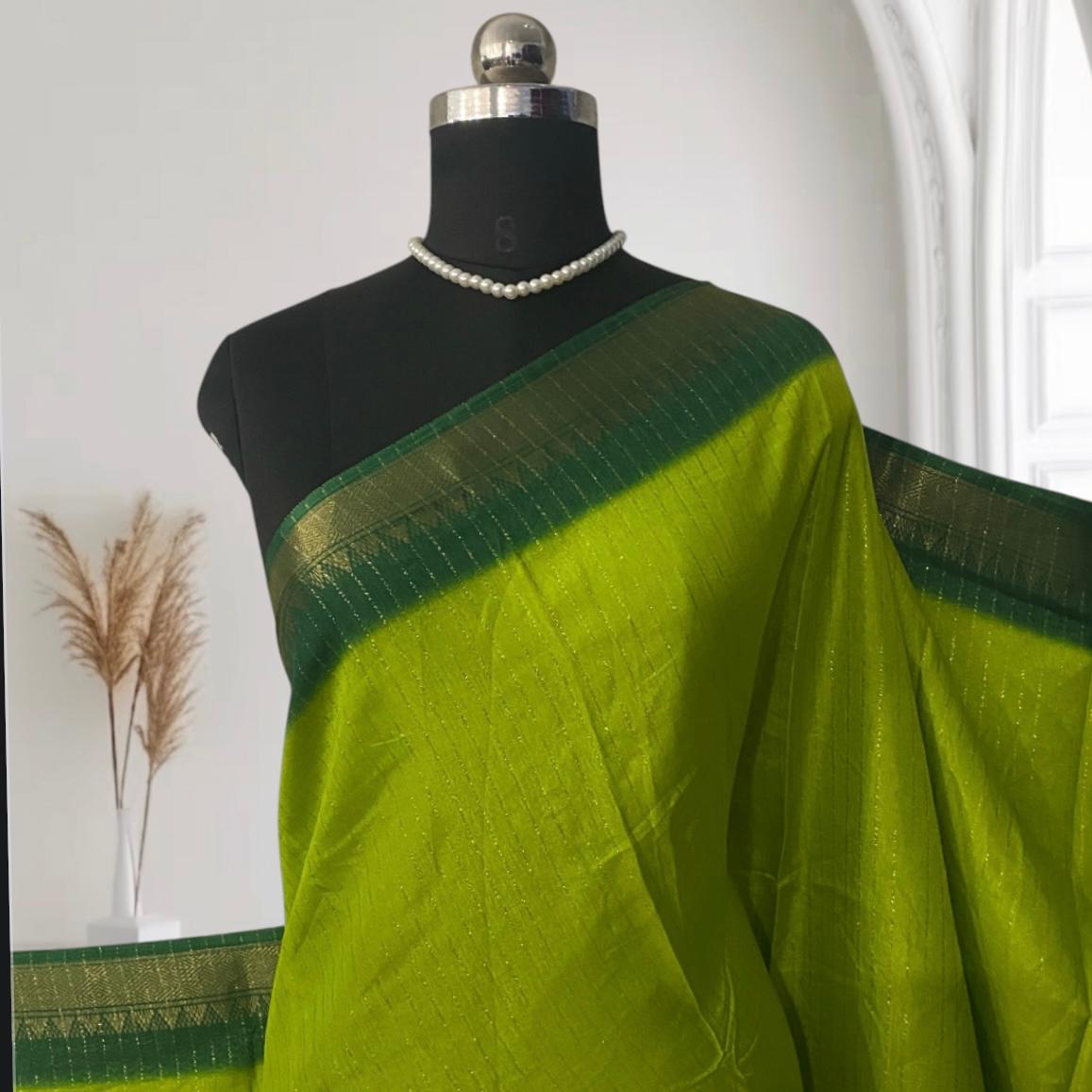 Monalisa Georgette and Light weight Saree Green
