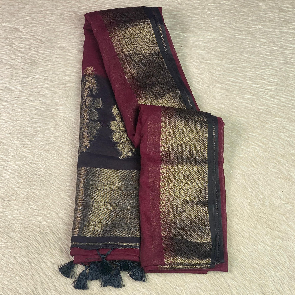 Deepika Georgette Banarasi Saree in Purple