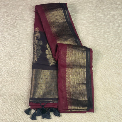 Deepika Georgette Banarasi Saree in Purple