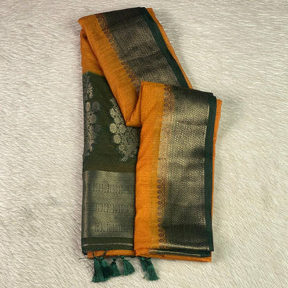 Deepika Georgette Banarasi Saree in Mustard