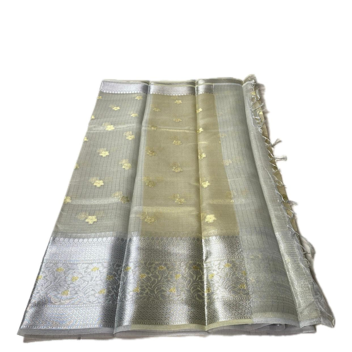 Urvashi Silver Glow Kotta Tissue Saree