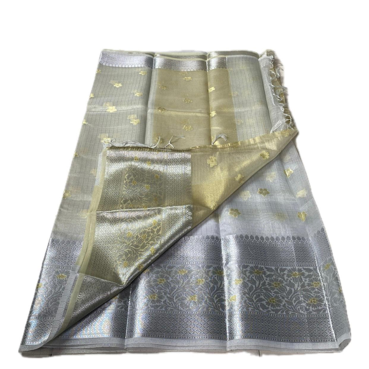 Urvashi Silver Glow Kotta Tissue Saree