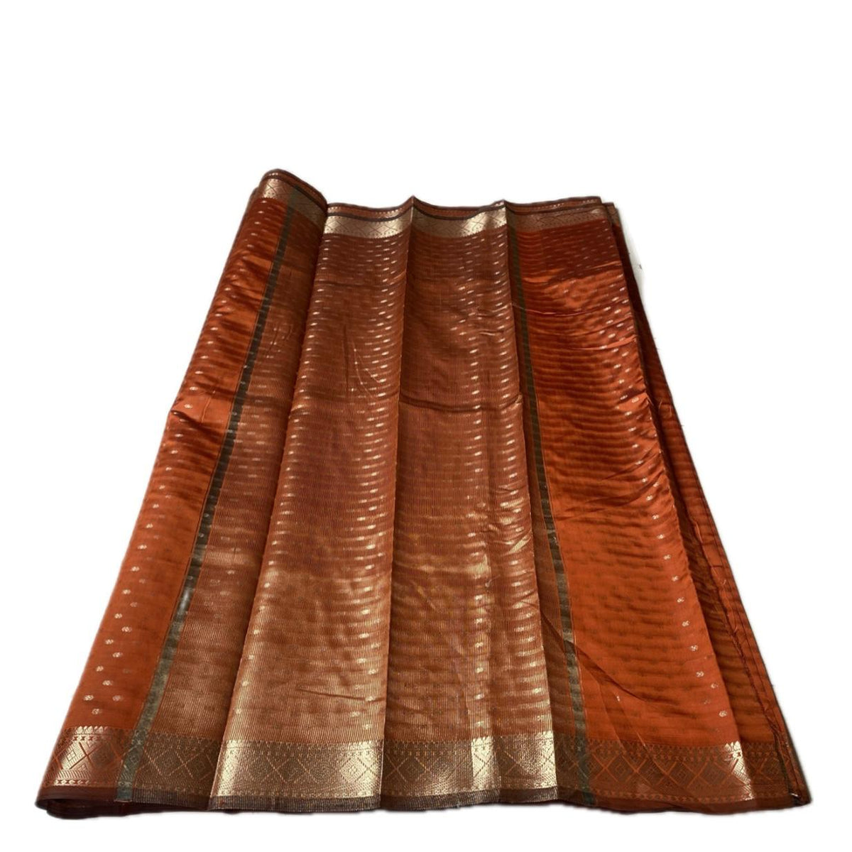 Alli Royal Rust Zari Silk Butta Saree