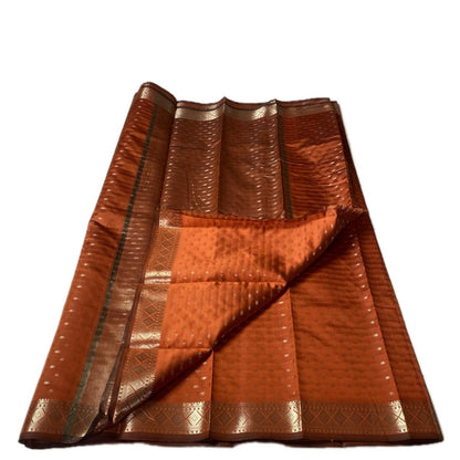 Alli Royal Rust Zari Silk Butta Saree