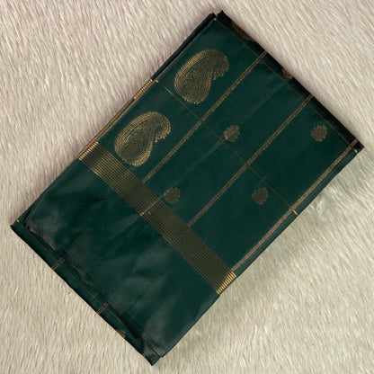 Souparnika Golden Mango Royal Silk Saree – Green