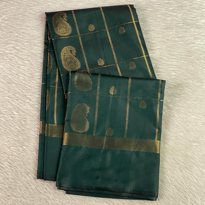 Souparnika Golden Mango Royal Silk Saree – Green