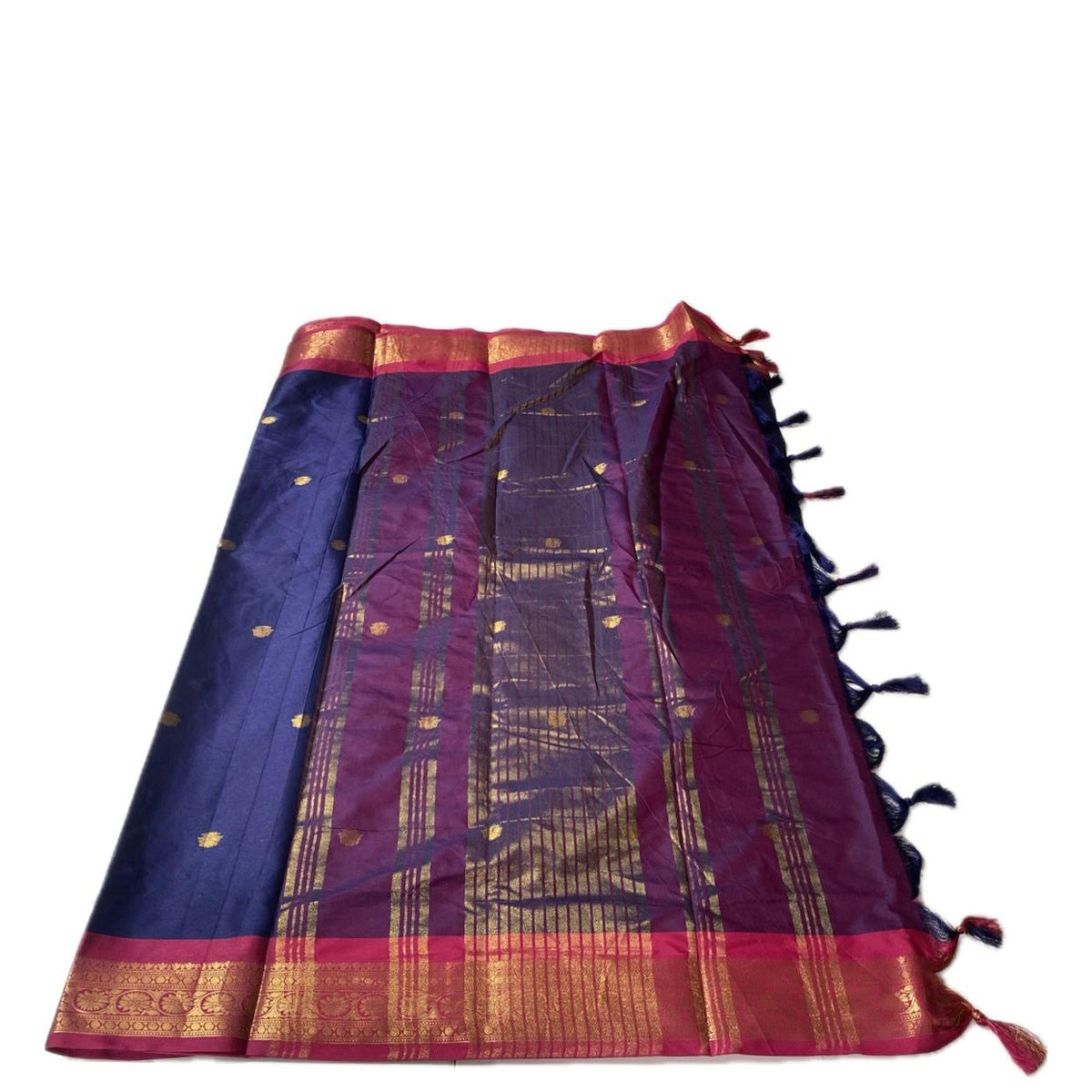 Kousalya Soft Silk Pink Zari Elegance Saree Blue💙