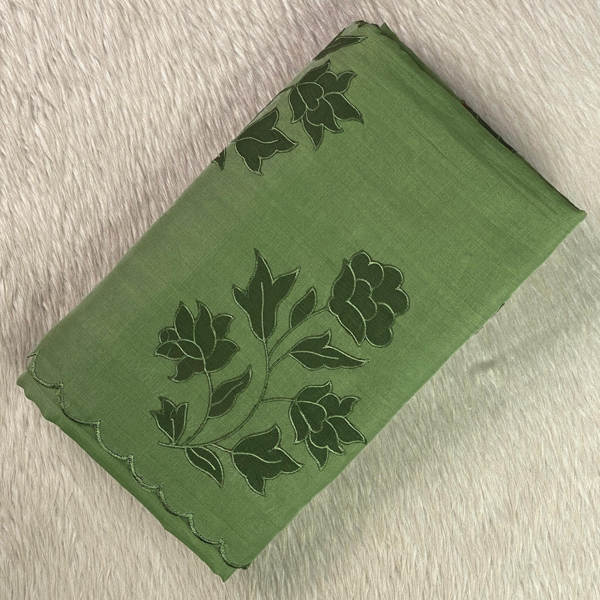 Floral Embroidary Chanderi Cotton Saree