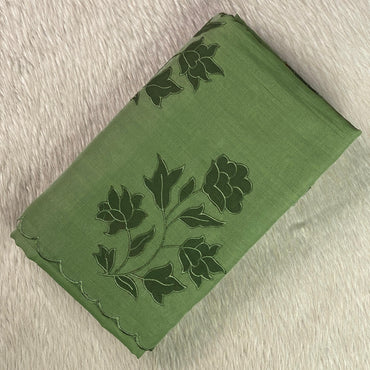 Floral Embroidary Chanderi Cotton Saree