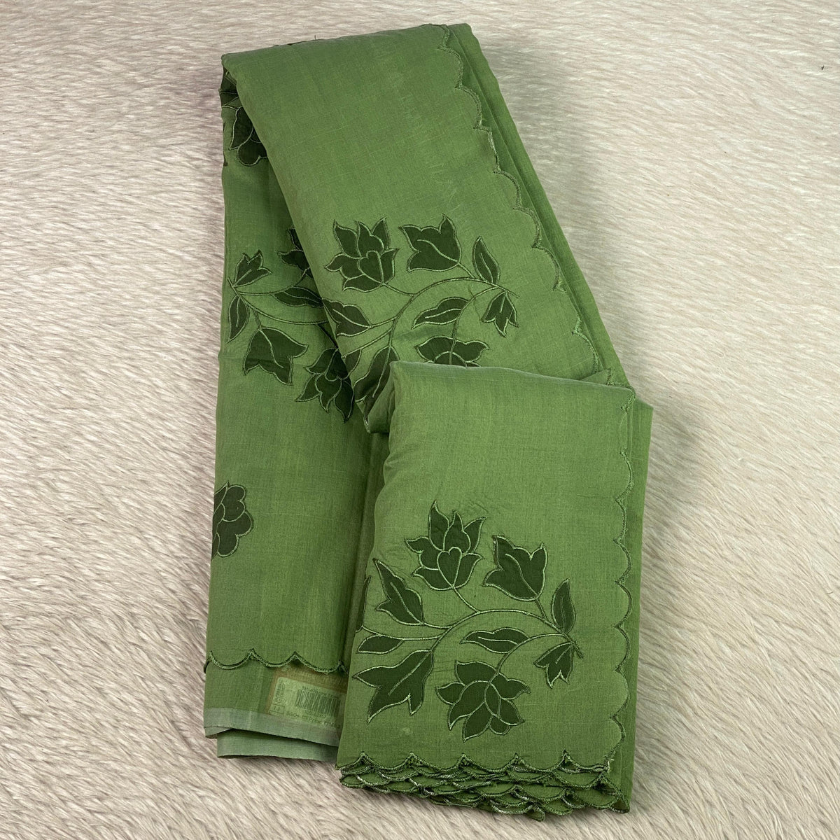 Floral Embroidary Chanderi Cotton Saree