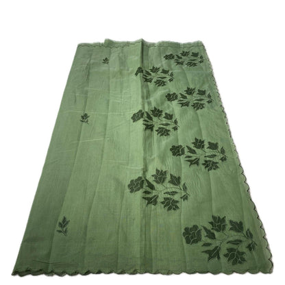 Floral Embroidary Chanderi Cotton Saree