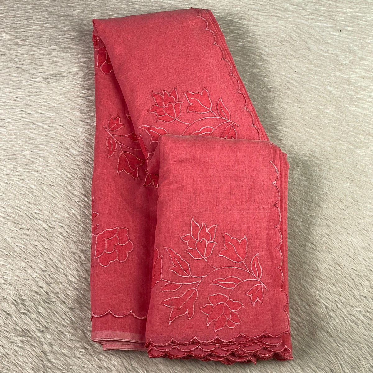 Floral Embroidary Chanderi Cotton