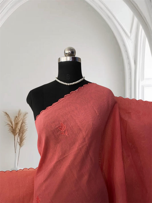 Floral Embroidary Chanderi Cotton