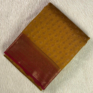 Georgette Banarasi Butta Saree Mustard
