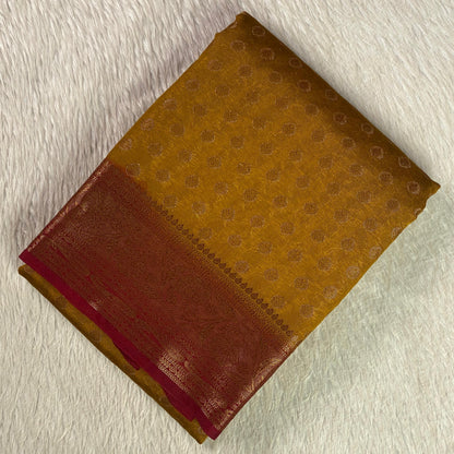 Georgette Banarasi Butta Saree Mustard