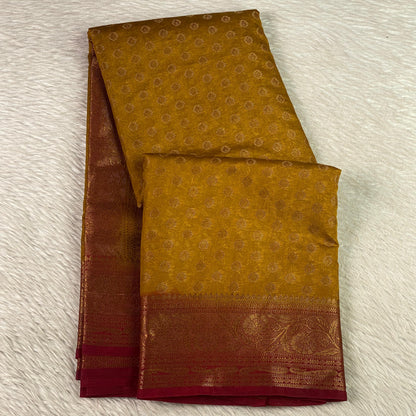 Georgette Banarasi Butta Saree Mustard