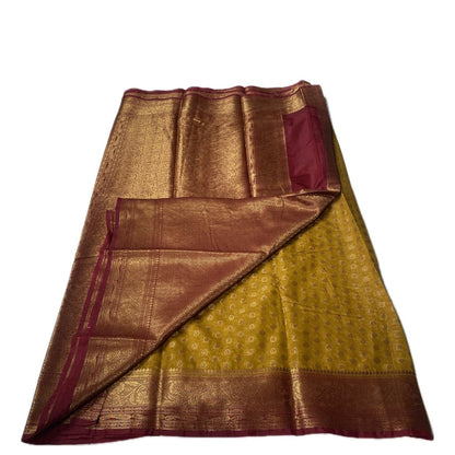 Georgette Banarasi Butta Saree Mustard