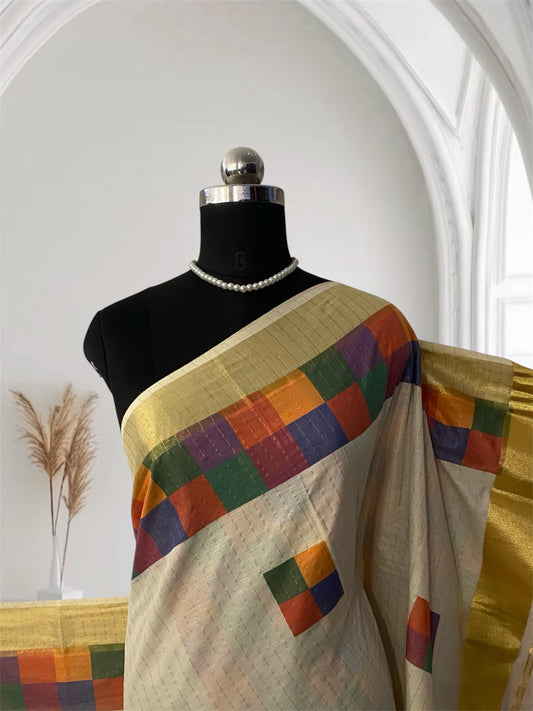 ✨ Madras Heritage Design Cotton Kerala Saree ✨