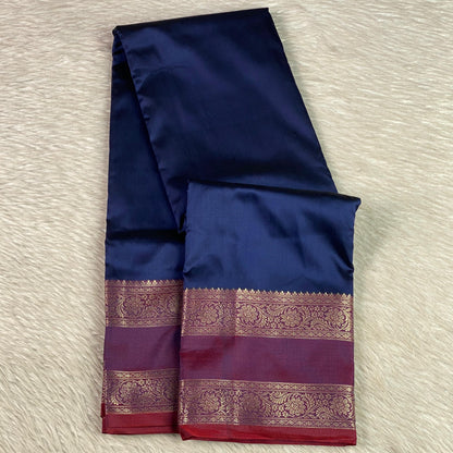 Ishani Semi Silk saree with Double Zari Border Blue