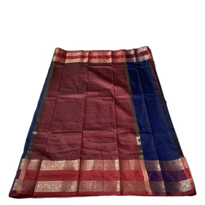 Ishani Semi Silk saree with Double Zari Border Blue