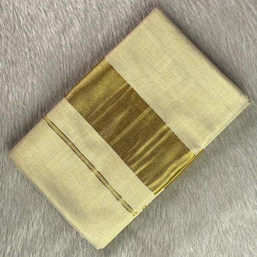 Kerala Tissue Plain Kasavu saree