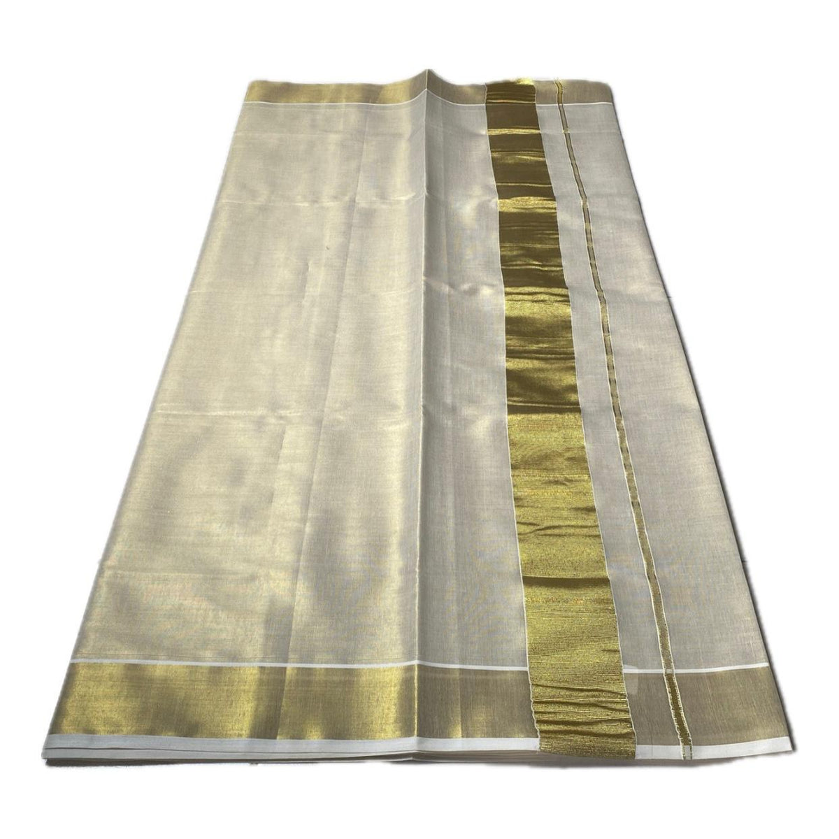 Kerala Tissue Plain Kasavu saree