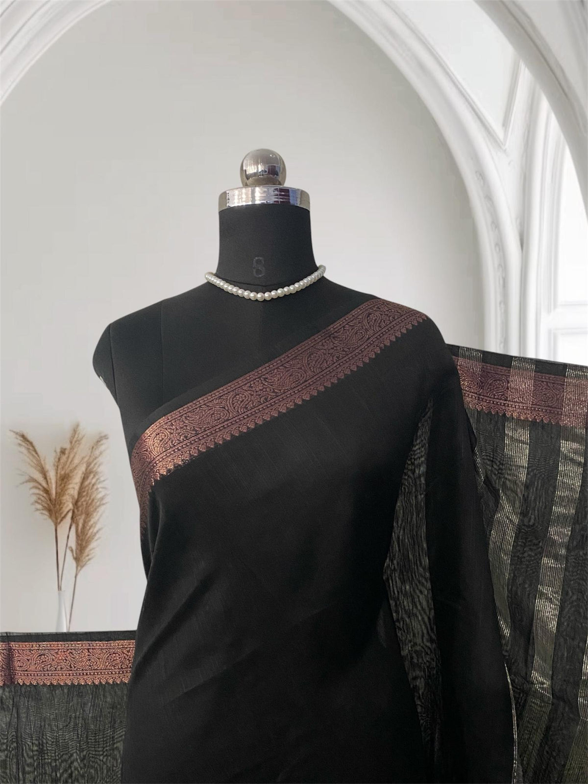 Ankitha Georgette Banarasi Saree in Black