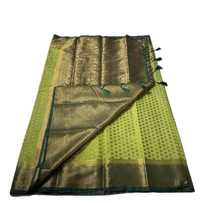 Aami  Georgette Banarasi Saree with Classic Butta Saree Light Green