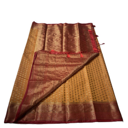 Aami Georgette Banarasi Saree with Classic Butta Saree Mustard