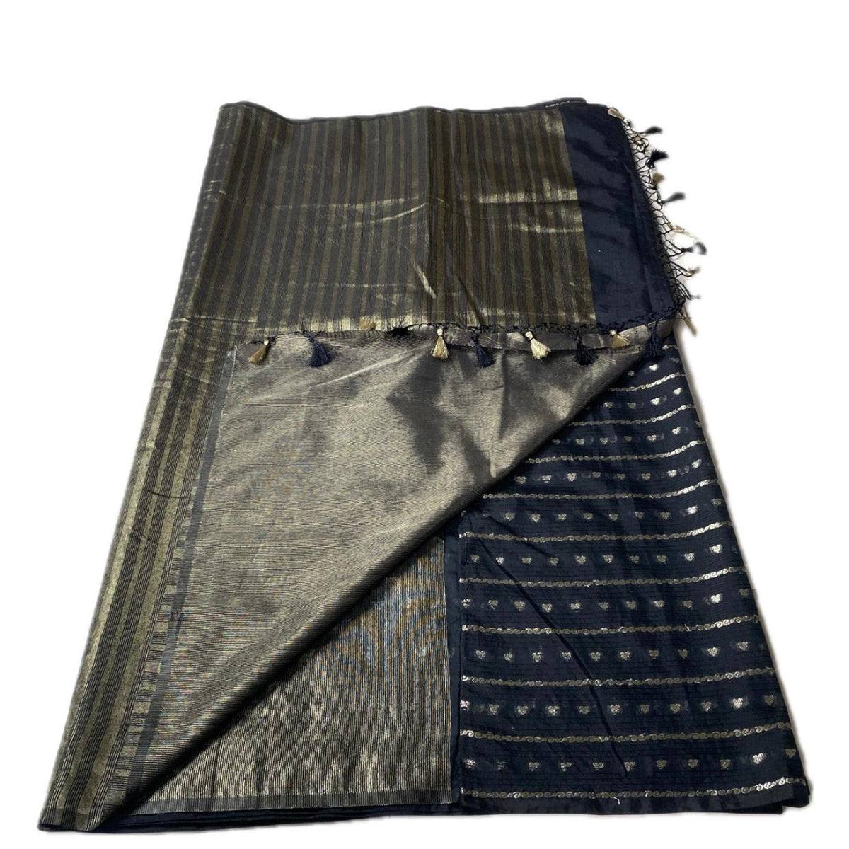 ✨Kannaki Banarasi Silk Golden Butti Saree Black ✨