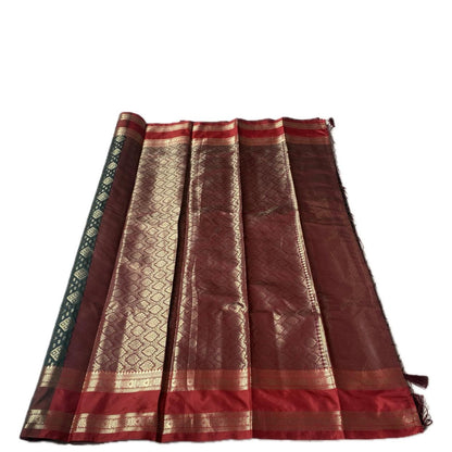 Hansika Semi Silk Brocade Saree in Green Wedding Collection