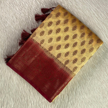 Georgette Banrasi Saree with Elegant golden woven motifs
